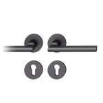 FSB 1035 – Poignée de porte en aluminium noir carré+ Rose clé